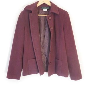 Harve Benard coat plum purple size 6 wool